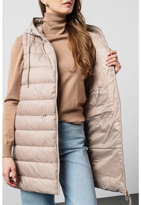 Дълъг елек с качулка