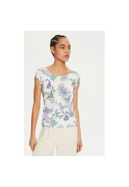 Дамска блуза -  304968433 - Вискоза/Полиамид - Многоцветна - Многоцветен