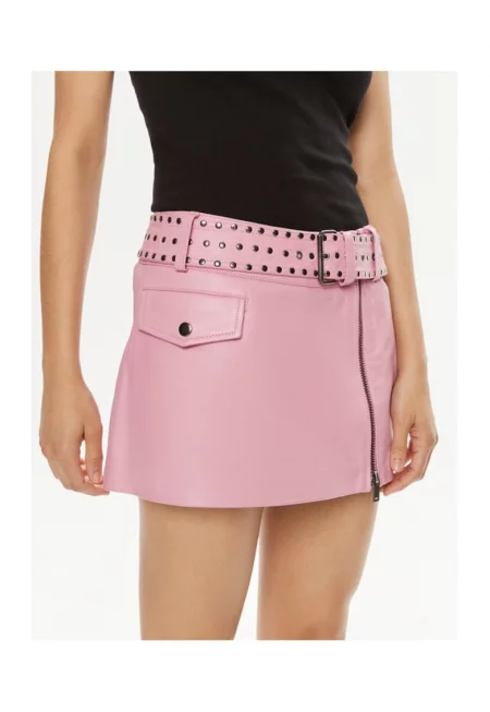 Дамска пола  7491 Естествена кожа Розова