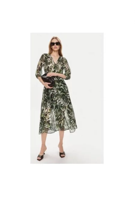 Дамска рокля -  303918934 - Рециклиран полиестер/Полиестер - Зелена