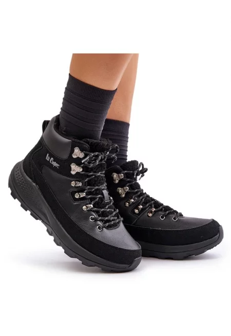 Дамски боти - Lee Cooper - с цип - черни - екологична кожа