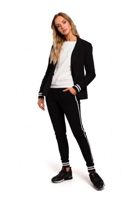 Дамско яке -  Памук/Еластан - Черно