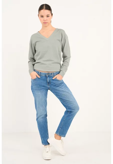 Дънки деграде Boyfriend - Пастелносин