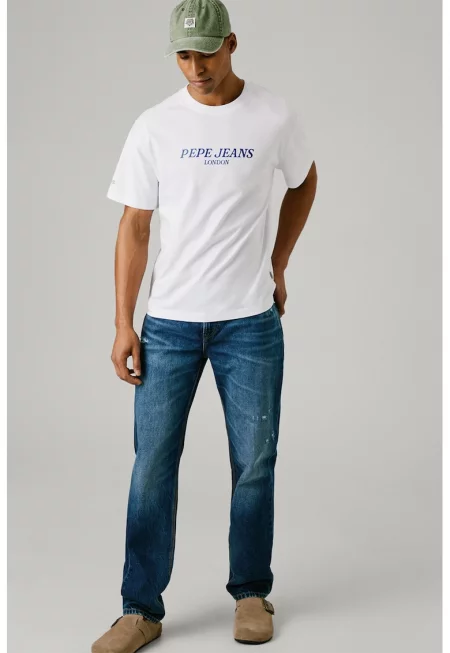 Дънки деграде с миди талия - Пастелносин