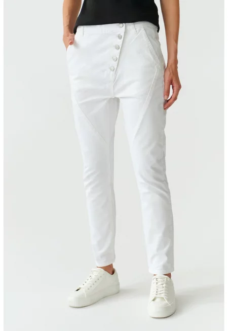 Дънки Figa със скосени джобове - Бял