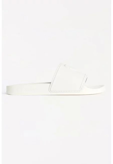 Домашни пантофи с лого - Мръснобял