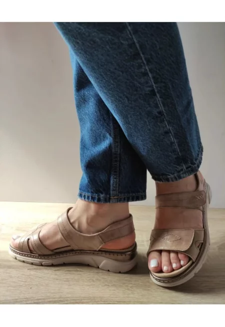 Ежедневни дамски сандали  12500Vt Mostar 03-N Бежов - Бежов