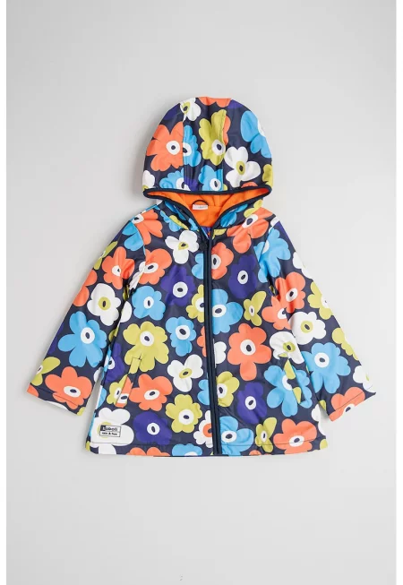 Флорален дъждобран с цип - Червен/Зелен/Виолетов