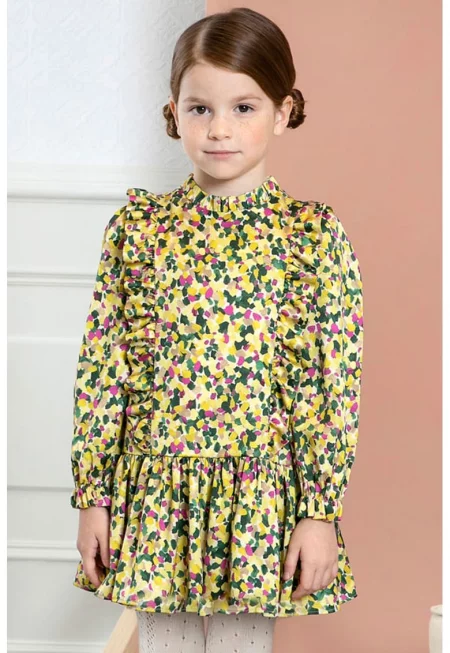 Флорална разкроена рокля