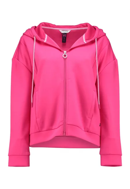 Худи с цип и джобове - Яркорозово