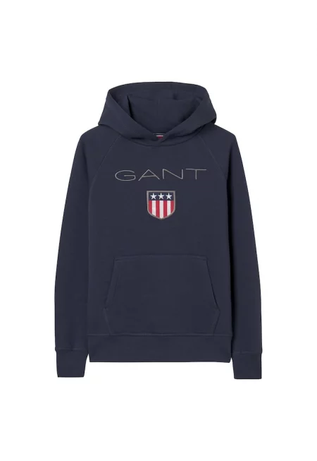 Худи Shield с бродирано лого - Тъмносин