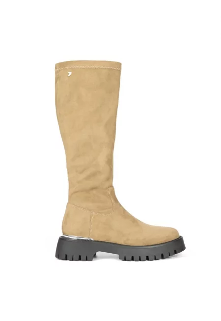 Кадифени ботуши до коляното Enying - Сиво-кафяв