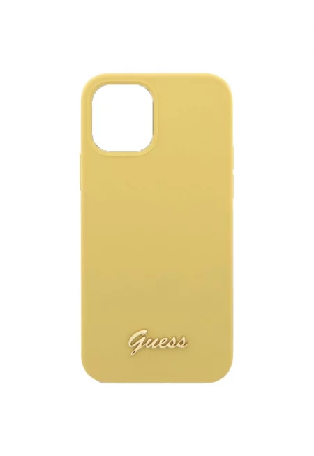 Калъф Cover  Silicone Metal Logo за iPhone 12 Pro Max GUHCP12LLSLMGYE - Yellow