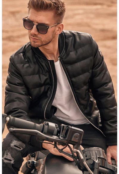 Капитонирано яке от еко кожа