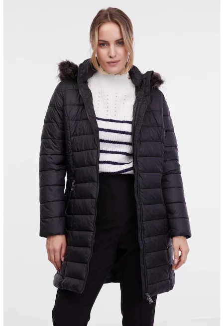 Капитонирано зимно яке - Черен