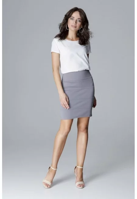 Къса пола модел 129014 Ленитиф - Сив