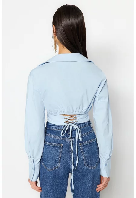 Къса риза с връзка отзад