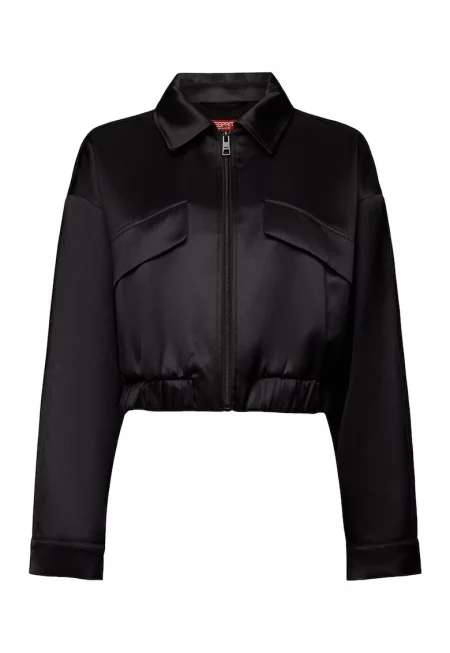 Късо яке бомбър със сатиниран ефект