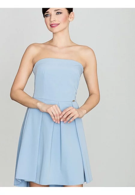 Коктейлна рокля - Ленитиф - Синьо - Полиестер -