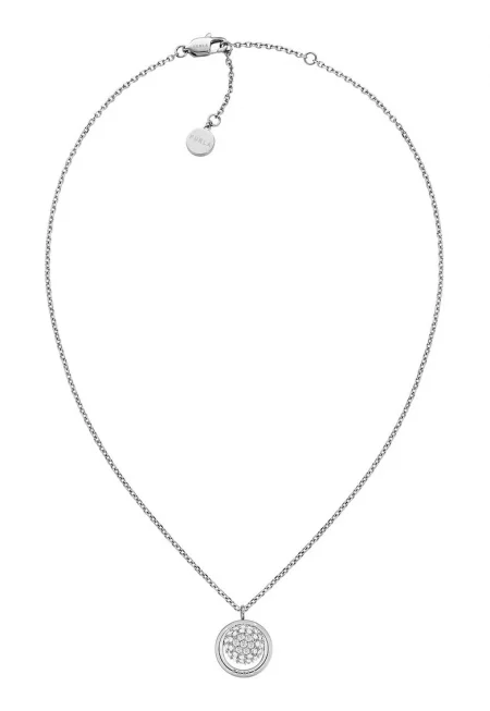 Колие от неръждаема стомана с висулка с кристал