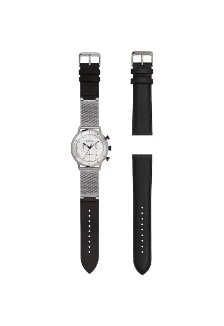 Комплект Ръчен часовник/сменяема каишка  неръждаема стомана - черен