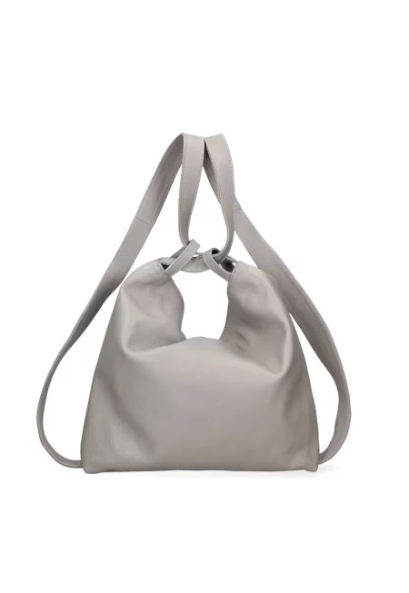 Конвертируема кожена чанта за рамо Seraphina Nova - Сив