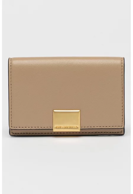 Кожен калъф за карти Forever - Златист/Бежов