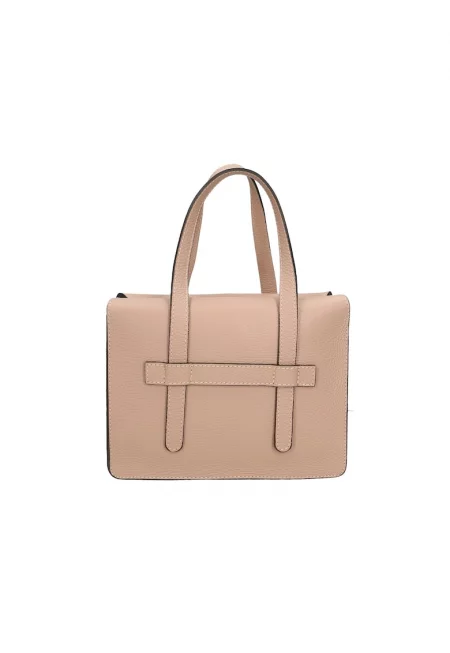 Кожена чанта през рамо - Розово