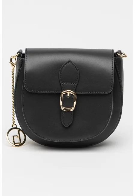 Кожена чанта Saddle с преден джоб - Черен