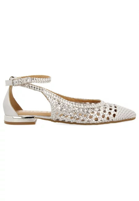 Кожени пантофки Dell - Сребрист