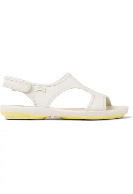 Кожени сандали Right Nina с велкро - Бял