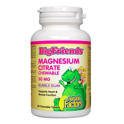 Магнезий (цитрат) за деца Big Friends, 50 mg х 60 дъвчащи таблетки с вкус на дъвка