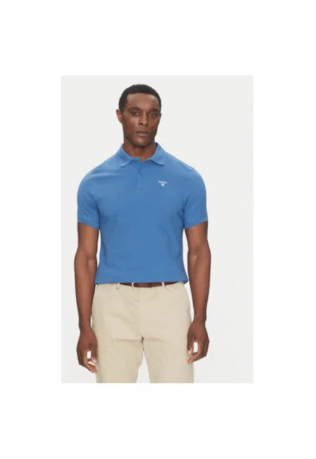 Мъжка поло риза  MML0358BU67 - памук - син - Син