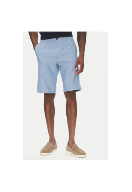 Мъжки къси панталони  1044712 - Лен/Памук - Син - Син