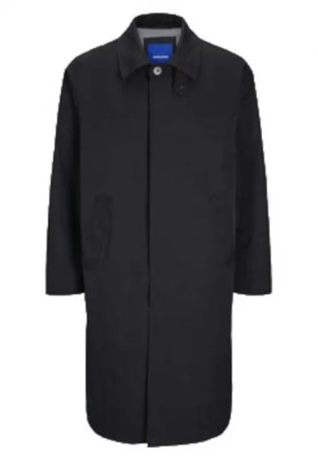 Мъжко палто Jack Jones - преходно - черно - рециклиран полиестер - размер