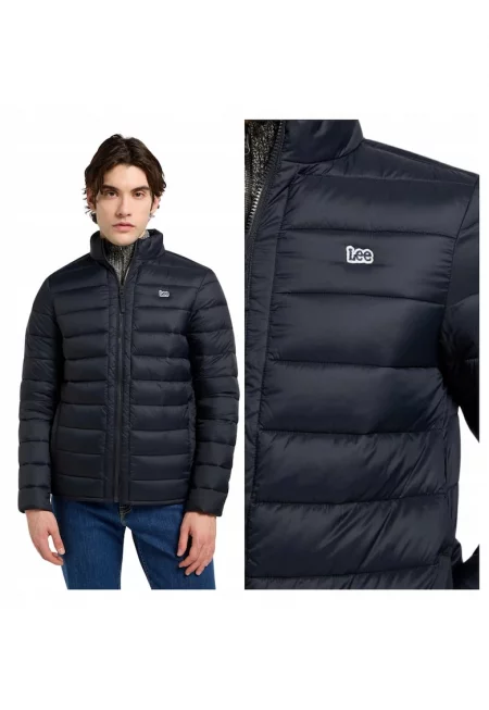 Мъжко яке -  Stand Collar Puffer - Regular Fit - Висока яка - Цип - Топло и удобно - Дълги ръкави - Полиамид - S INTL - Черно