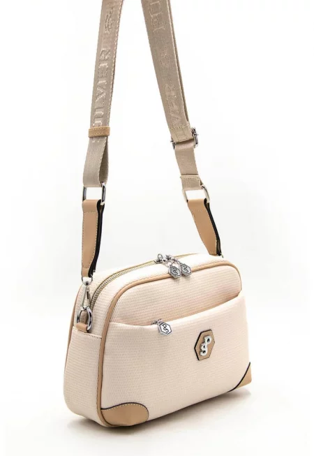 Мрежеста чанта crossbody - розов