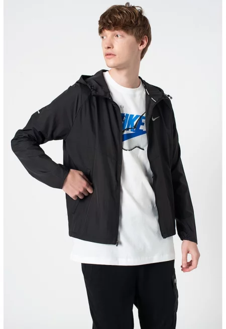 Непромокаемо яке за бягане Repel Miler - Черен