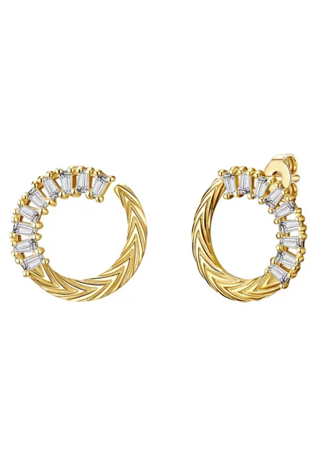 Обеци с покритие от 14К злато - Златист/Жълт