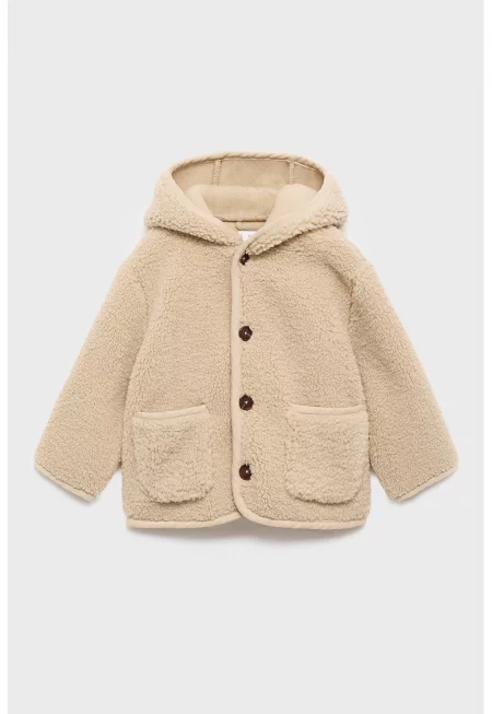 Палто от еко пух с пришити джобове