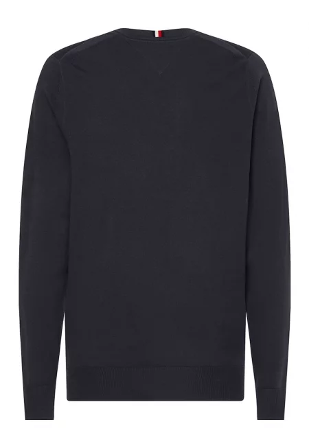 Памучен пуловер с овално деколте