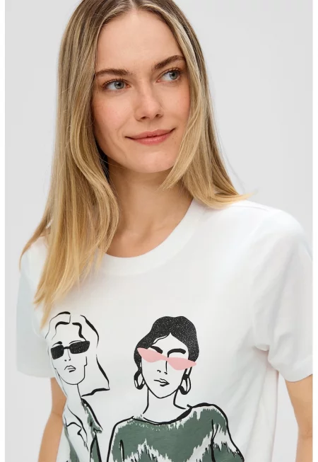 Памучна тениска с принт