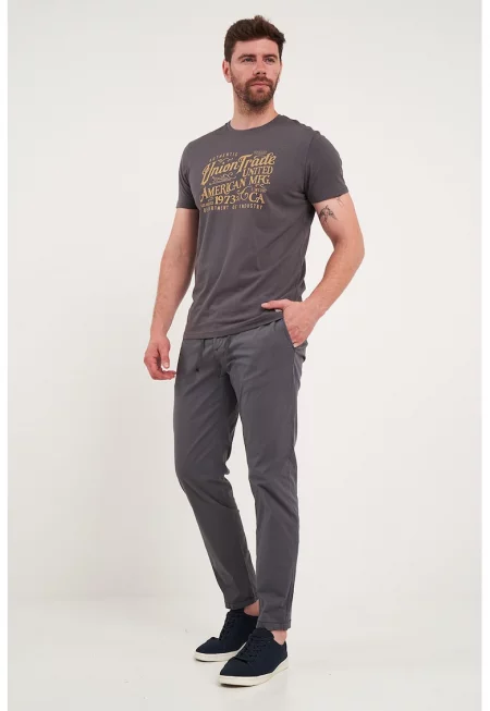 Панталон с регулираща се талия - Tъмносив