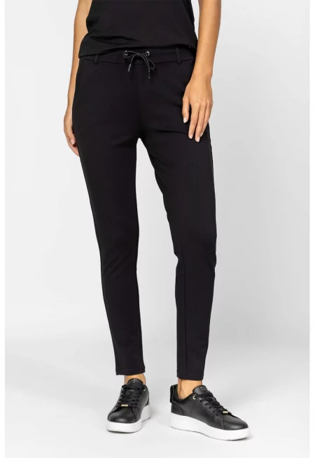 Панталон с връзки и джобове - Черен