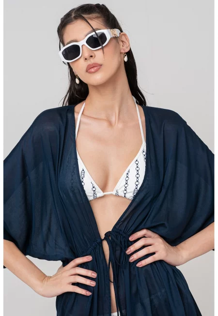Плажно кимоно с модал - Тъмносин
