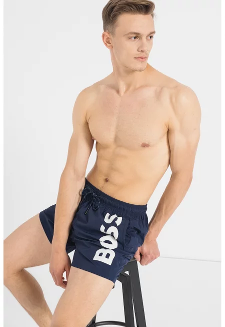 Плувни шорти Octopus с лого - Бял/Тъмносин