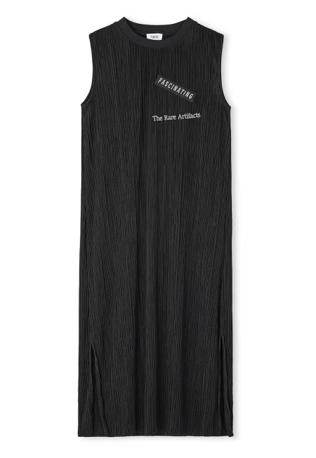 Права рокля с надпис - Черен