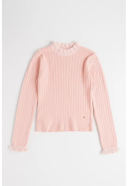 Пуловер с еко пух