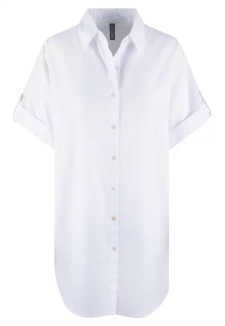 Раирана нощница с копчета - Мръснобял