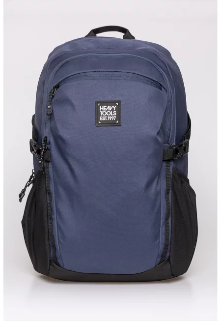 Раница Eveno с две отделения и ергономичен гръб - Черен/Тъмносин